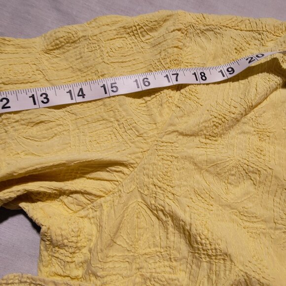 Coldwater Creek Women's Medium Yellow Embroidered Button-down Blouse - Picture 5 of 12